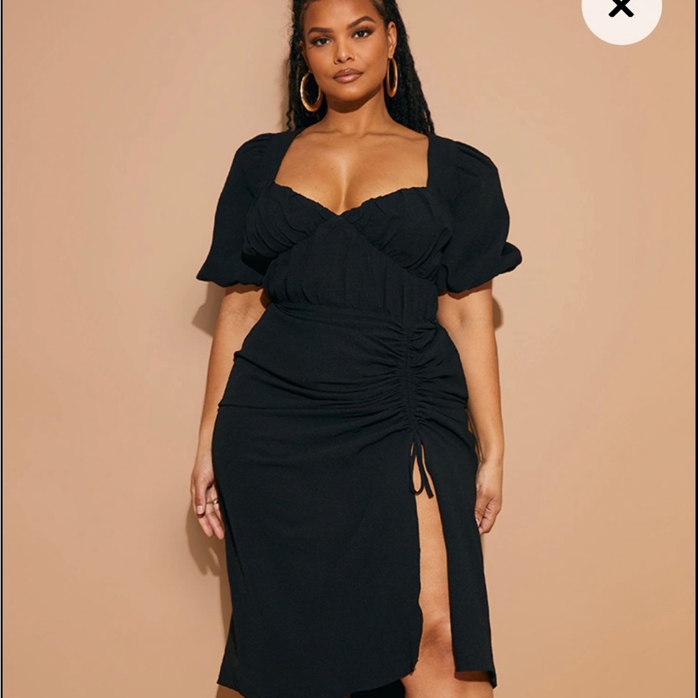 New PLT black dress with puff sleeves